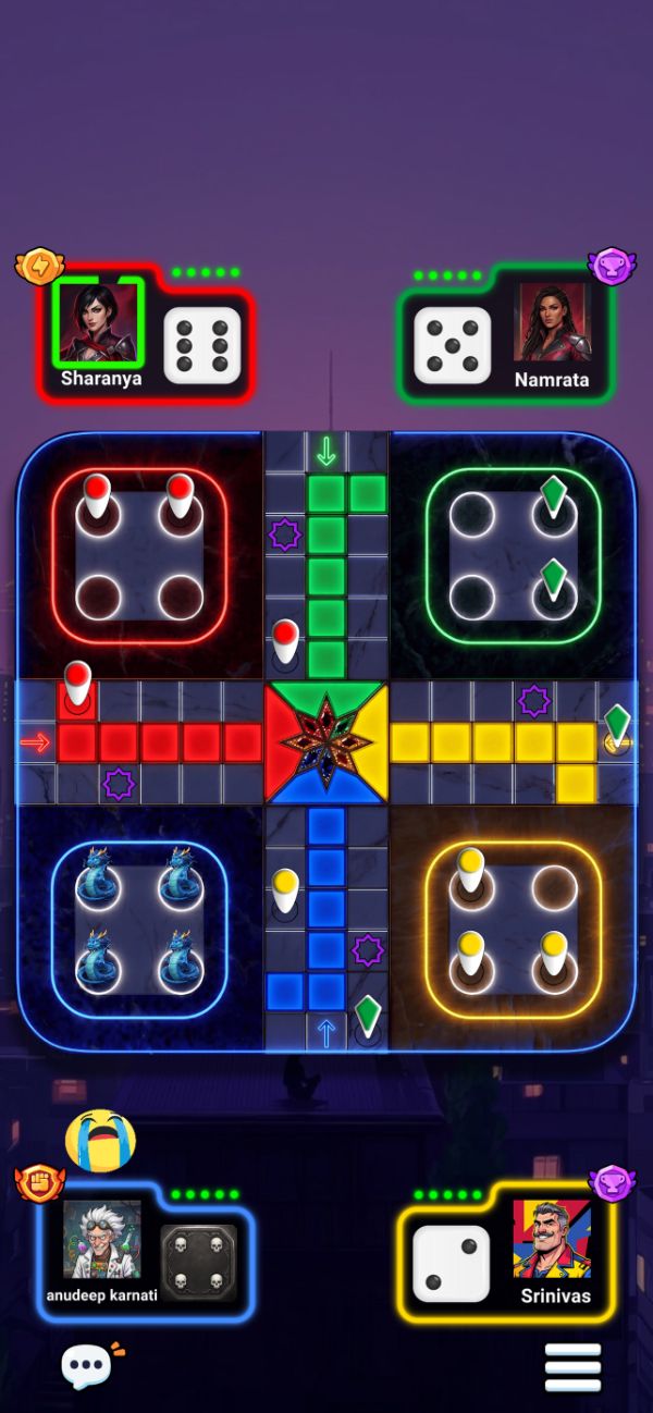 Quick Ludo match on the Tokyo board